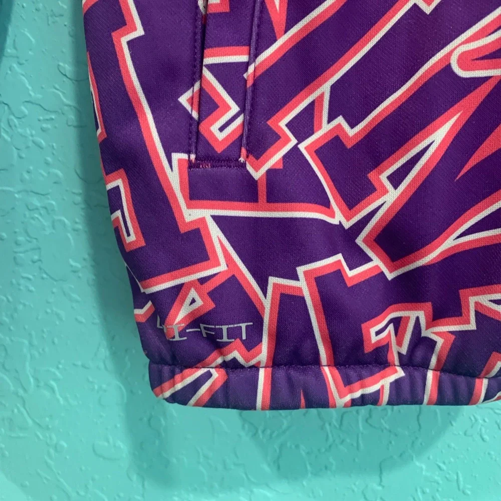 Nike Kids Purple Graphic Zip Jacket with Pink Accents 6X Drifit girls track 90s